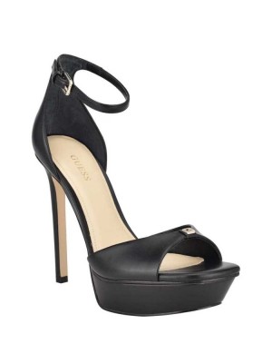 Guess Ellsyn Peep-Toe Stilettos Women's Heels Sandals Black | 4093-GCIMA