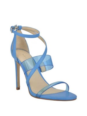 Guess Felecia Transparent Heeled Women's Heels Sandals Blue Multicolor | 3578-VAGMU